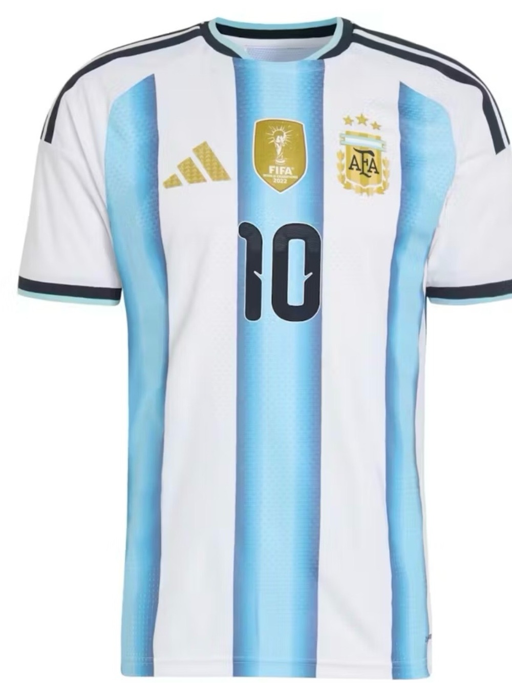 Adidas Argentina #10 Messi Home Soccer Jersey - White & Sky Blue
